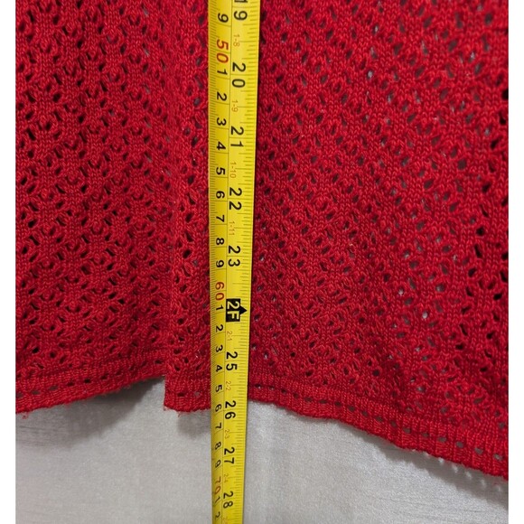 Kim Rogers Women’s S/M Open Front Cardigan Sweater Red Holiday Christmas Comfy - Picture 6 of 12